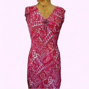 Angie Fuchsia Paisley Printed Midi Dress
